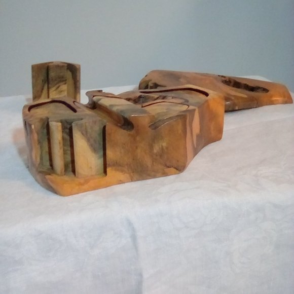 Handcrafted artist wood jewelry box men - Picture 4 of 8